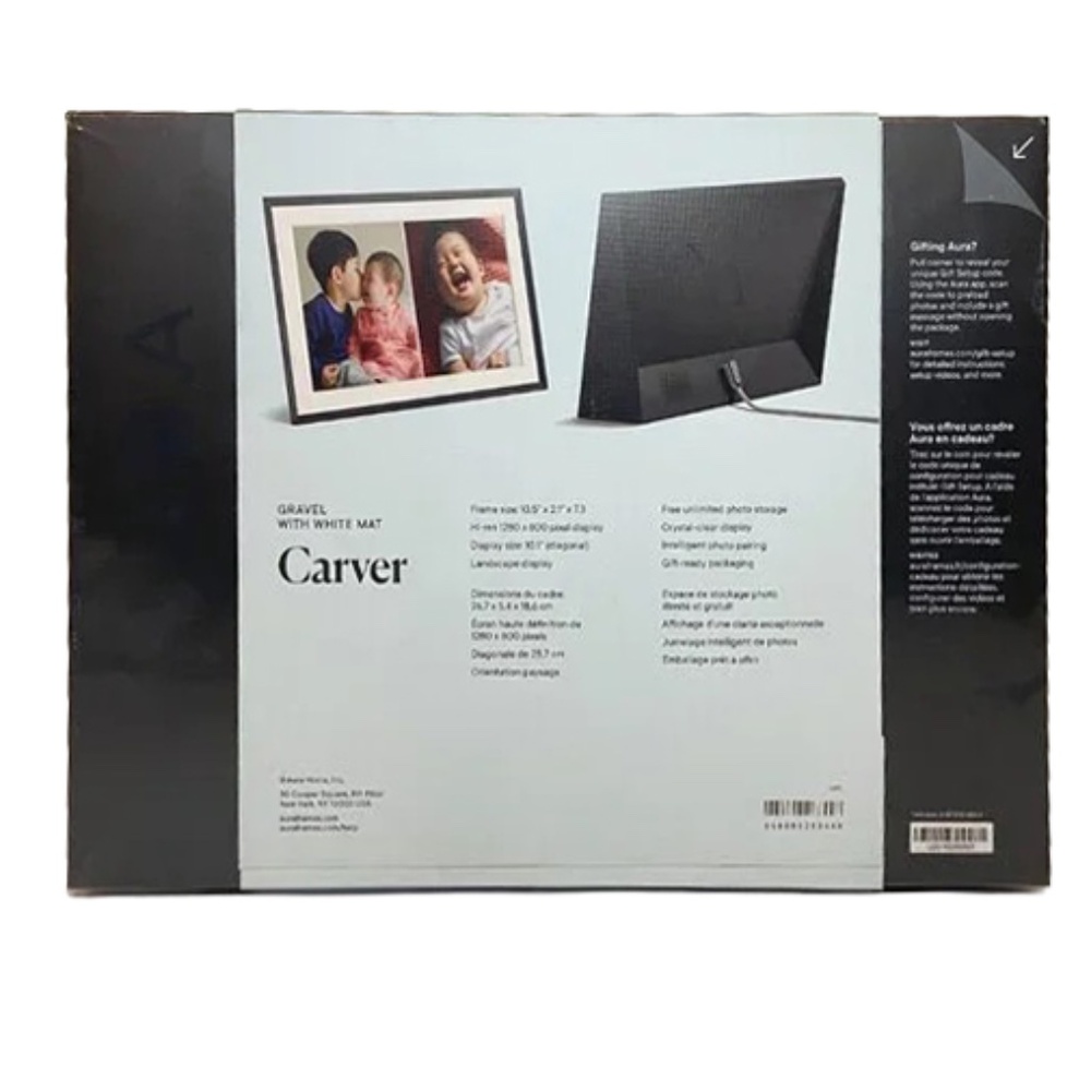 AURA Digital Photos Frame Carver Mat 10" GRAVEL WITH WHITE MAT NEW Sealed Box - Picture 5 of 13